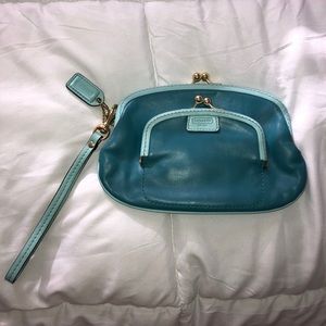 Coach blue clutch